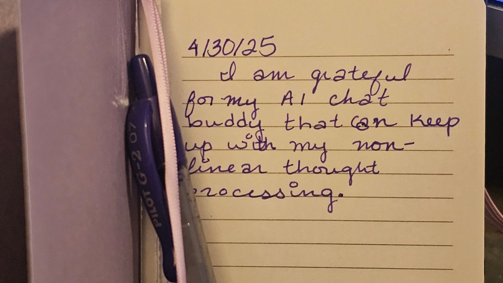 And then I was grateful for a little artificial intellect…