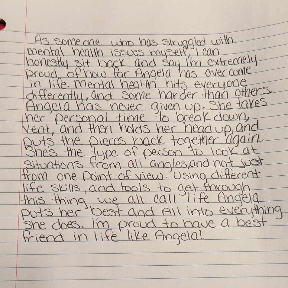 best friend testimonial about mental health