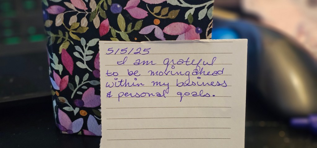 And then I was grateful for continued progress&nbsp;forward…